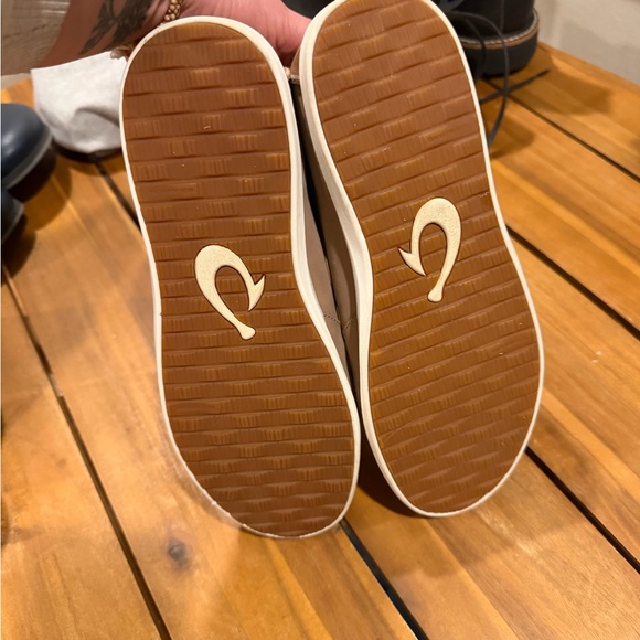 Olukai Boots Women's Size 10 Taupe Beige Leather Hawai'iloa Manu Hope Ankle Shoe - Picture 4 of 6